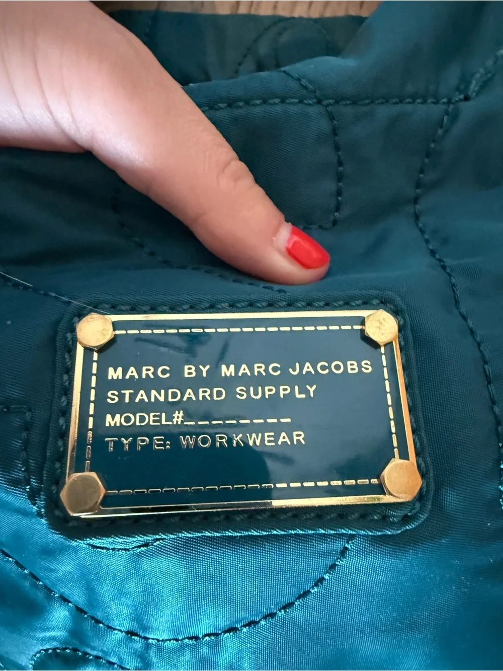 Marc Jacobs Teal Quilted Logo Tote - Picture 3 of 5